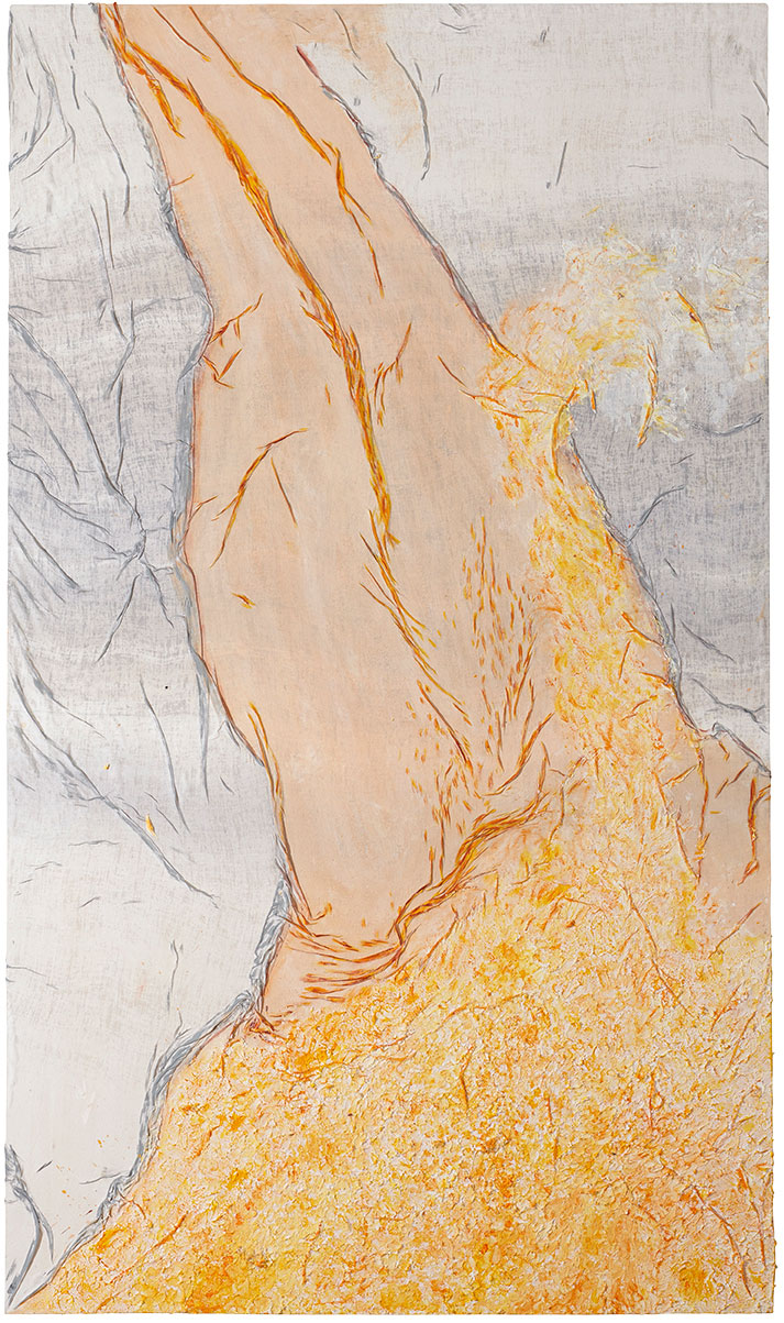 Sleeping_Volcano_No_1_2018_Mixed_Media_on_Wood_220_x_122_cm Peter_Holz_Sleeping_Volcano_No_1_2018